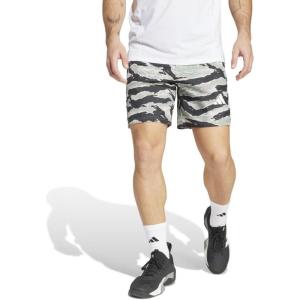 adidas Men’s Train Essentials All Over Printed Shorts(Silver Pebble/Black)