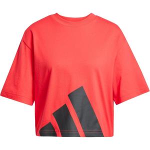 adidas Originals Women’s Essentials Big Logo Boyfriend T-Shirt(Pure Ruby/Black)
