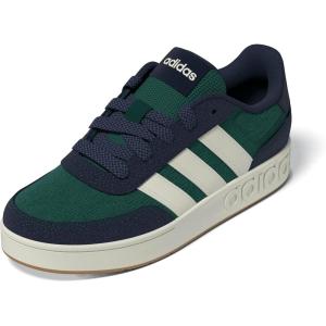 adidas Unisex-Child Breakbase Sneaker(Collegiate Green/Off White/Collegiate Navy)