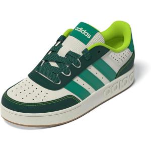 adidas Unisex-Child Breakbase Sneaker(Off White/Collegiate Green/Court Green)