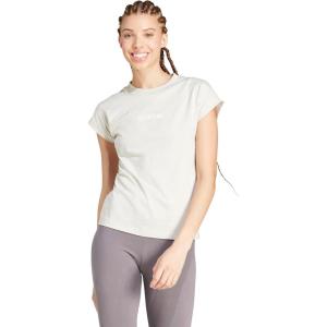 adidas Womens Essentials Linear Cotton T-Shirt(Wonder Alumina/White)
