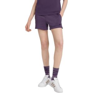 adidas Women’s Essentials Small Logo Feel Cozy Shorts(Aurora Plum/Black)
