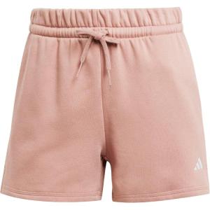 adidas Women’s Essentials Small Logo Feel Cozy Shorts(Warm Clay/White)