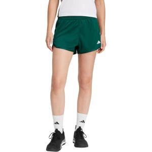 adidas Women’s Pacer Essentials Knit High-Rise Training Shorts(Collegiate Green/White)