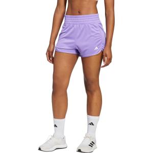adidas Women’s Pacer Essentials Knit High-Rise Training Shorts(Violet Fusion)