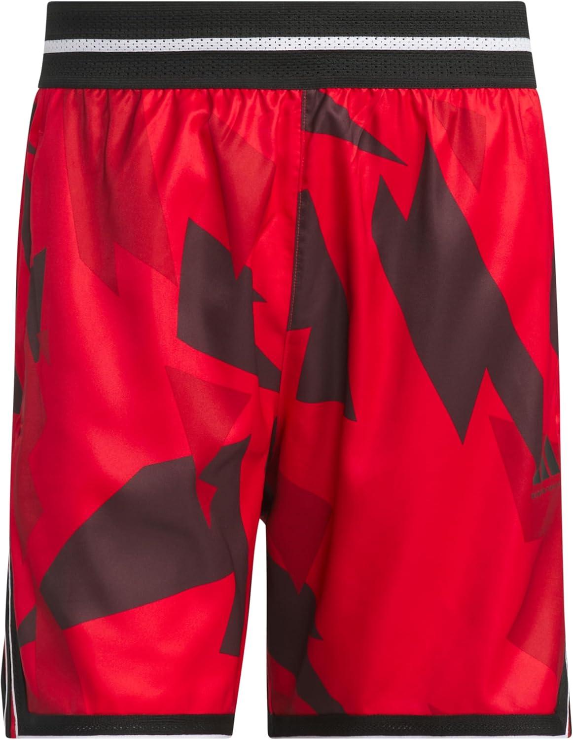 imageadidas Mens Crazylite All Over Printed Basketball ShortsPure RubyBlack