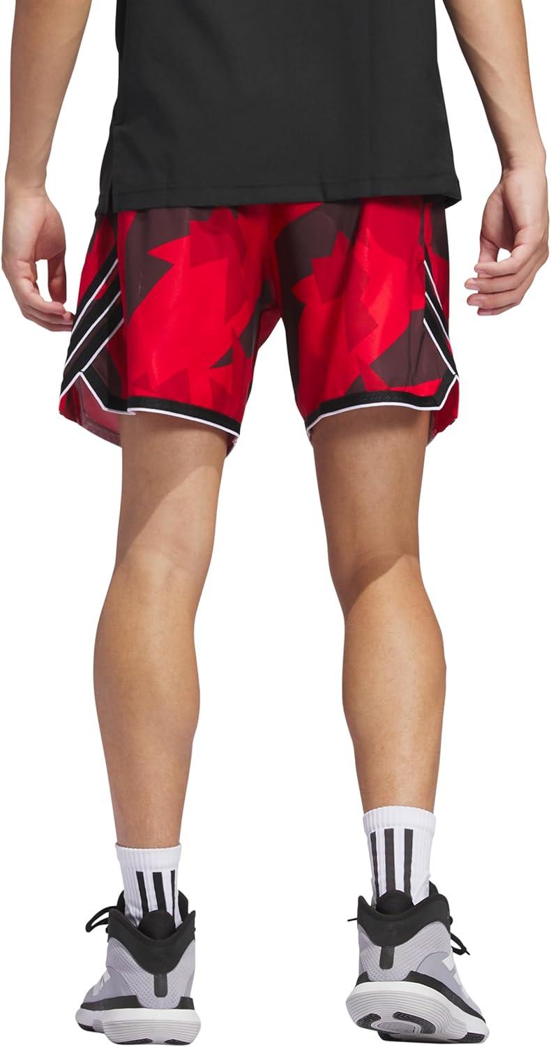 imageadidas Mens Crazylite All Over Printed Basketball ShortsPure RubyBlack