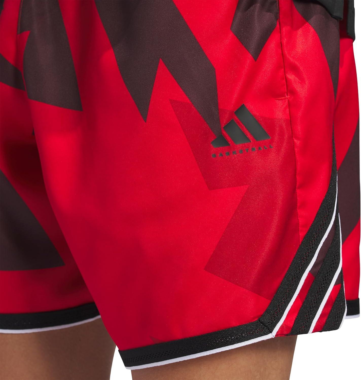 imageadidas Mens Crazylite All Over Printed Basketball ShortsPure RubyBlack