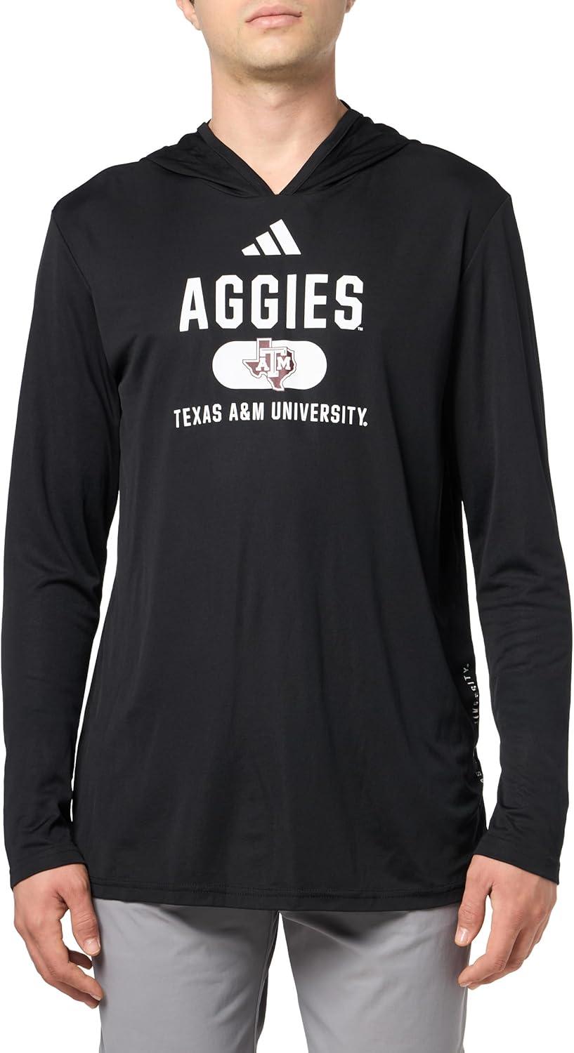 imageadidas Mens NCAA Designed for Training Team HoodieBlackWhiteTeam MaroonTexas Am