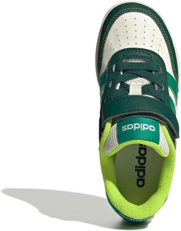 imageadidas UnisexChild Breakbase Elastic Lace ampamp Strap SneakerOff WhiteCollegiate GreenCourt Green