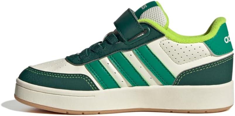 imageadidas UnisexChild Breakbase Elastic Lace ampamp Strap SneakerOff WhiteCollegiate GreenCourt Green