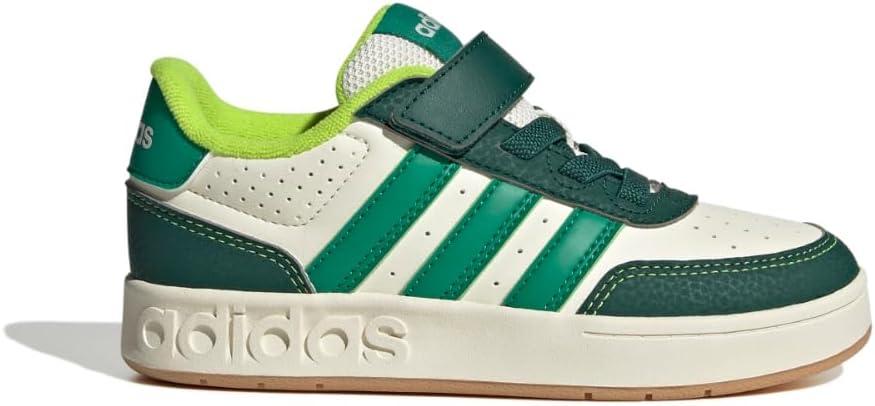 imageadidas UnisexChild Breakbase Elastic Lace ampamp Strap SneakerOff WhiteCollegiate GreenCourt Green