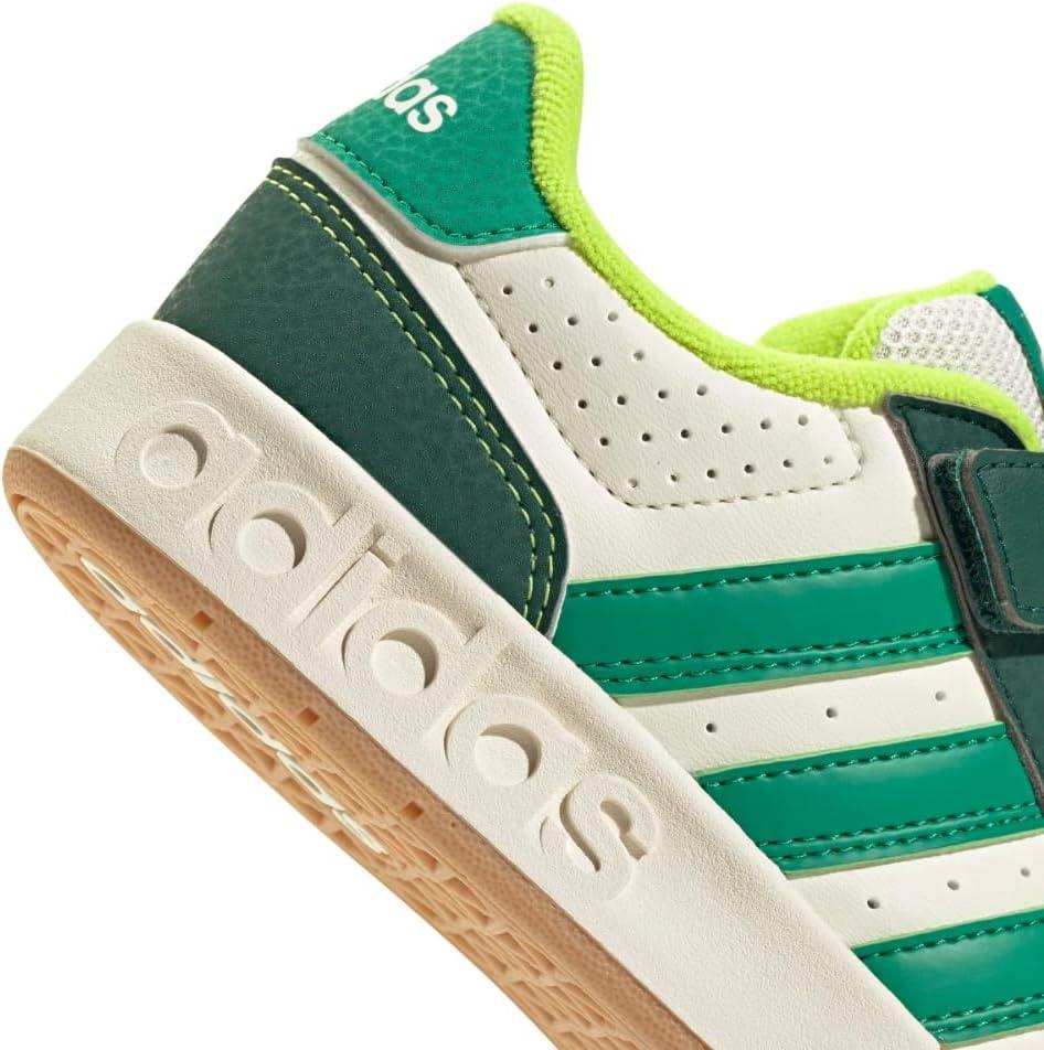 imageadidas UnisexChild Breakbase Elastic Lace ampamp Strap SneakerOff WhiteCollegiate GreenCourt Green
