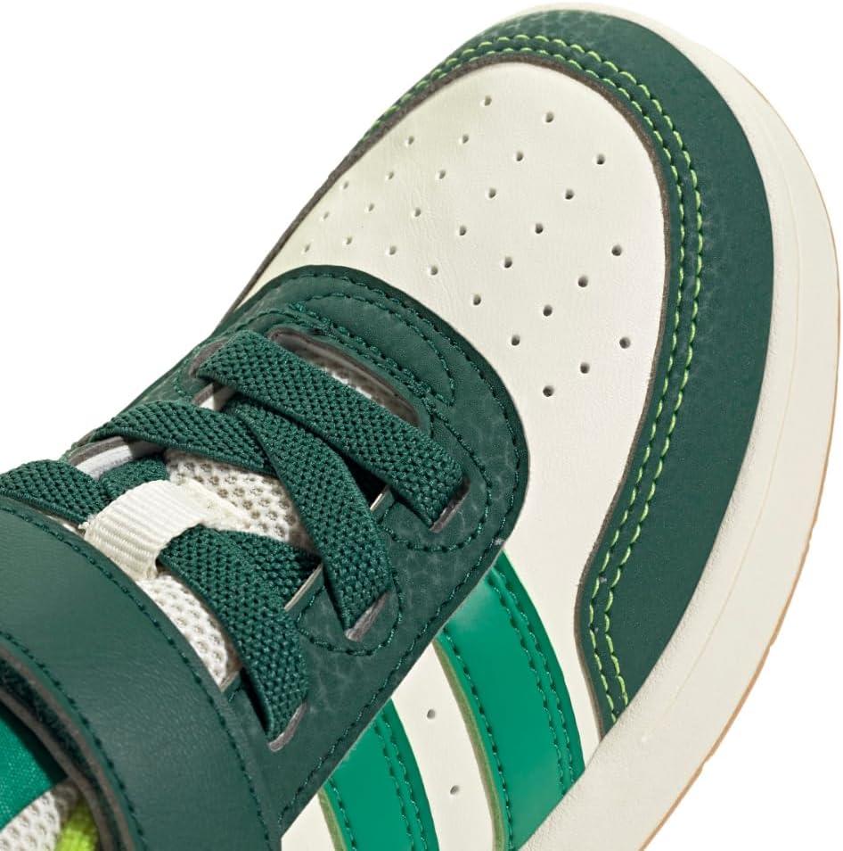 imageadidas UnisexChild Breakbase Elastic Lace ampamp Strap SneakerOff WhiteCollegiate GreenCourt Green