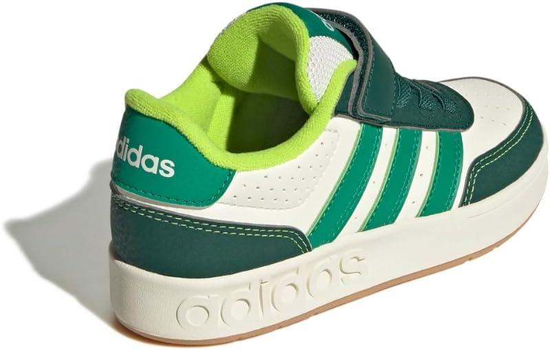 imageadidas UnisexChild Breakbase Elastic Lace ampamp Strap SneakerOff WhiteCollegiate GreenCourt Green