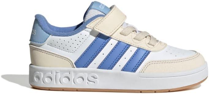 imageadidas UnisexChild Breakbase Elastic Lace ampamp Strap SneakerWhiteBlue FusionBlue