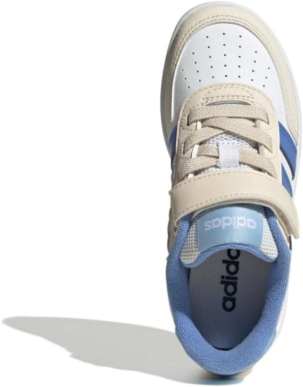 imageadidas UnisexChild Breakbase Elastic Lace ampamp Strap SneakerWhiteBlue FusionBlue