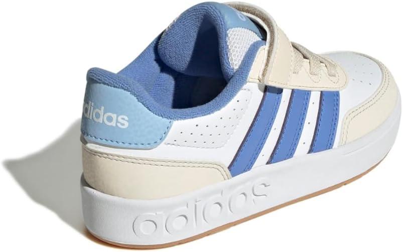 imageadidas UnisexChild Breakbase Elastic Lace ampamp Strap SneakerWhiteBlue FusionBlue