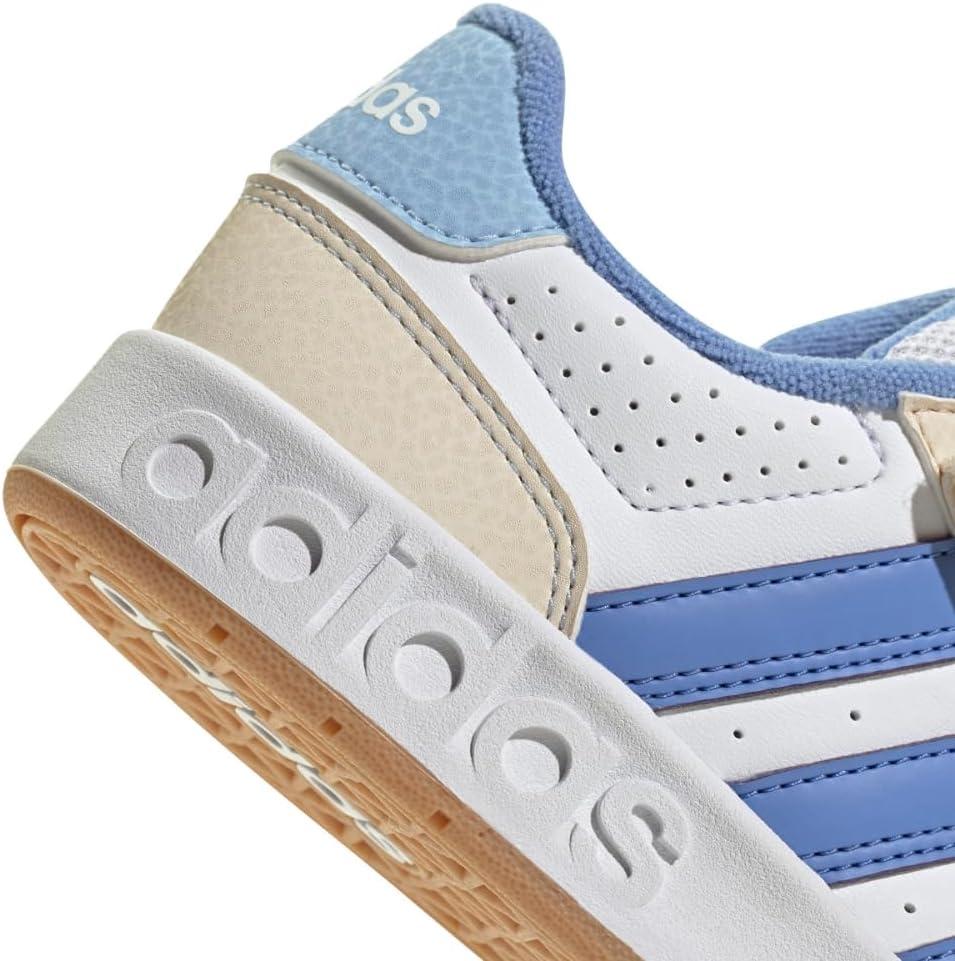 imageadidas UnisexChild Breakbase Elastic Lace ampamp Strap SneakerWhiteBlue FusionBlue
