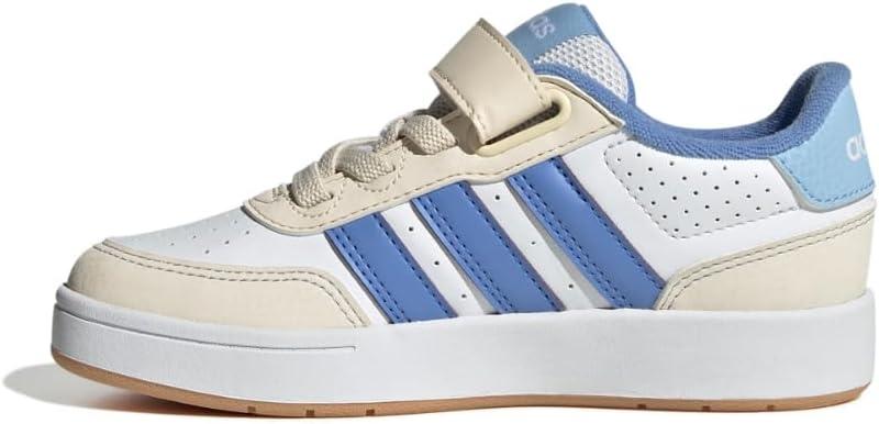 imageadidas UnisexChild Breakbase Elastic Lace ampamp Strap SneakerWhiteBlue FusionBlue