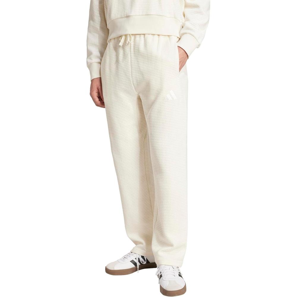 imageadidas Mens All Szn WaffleKnit Loose Open Hem PantsOffwhite