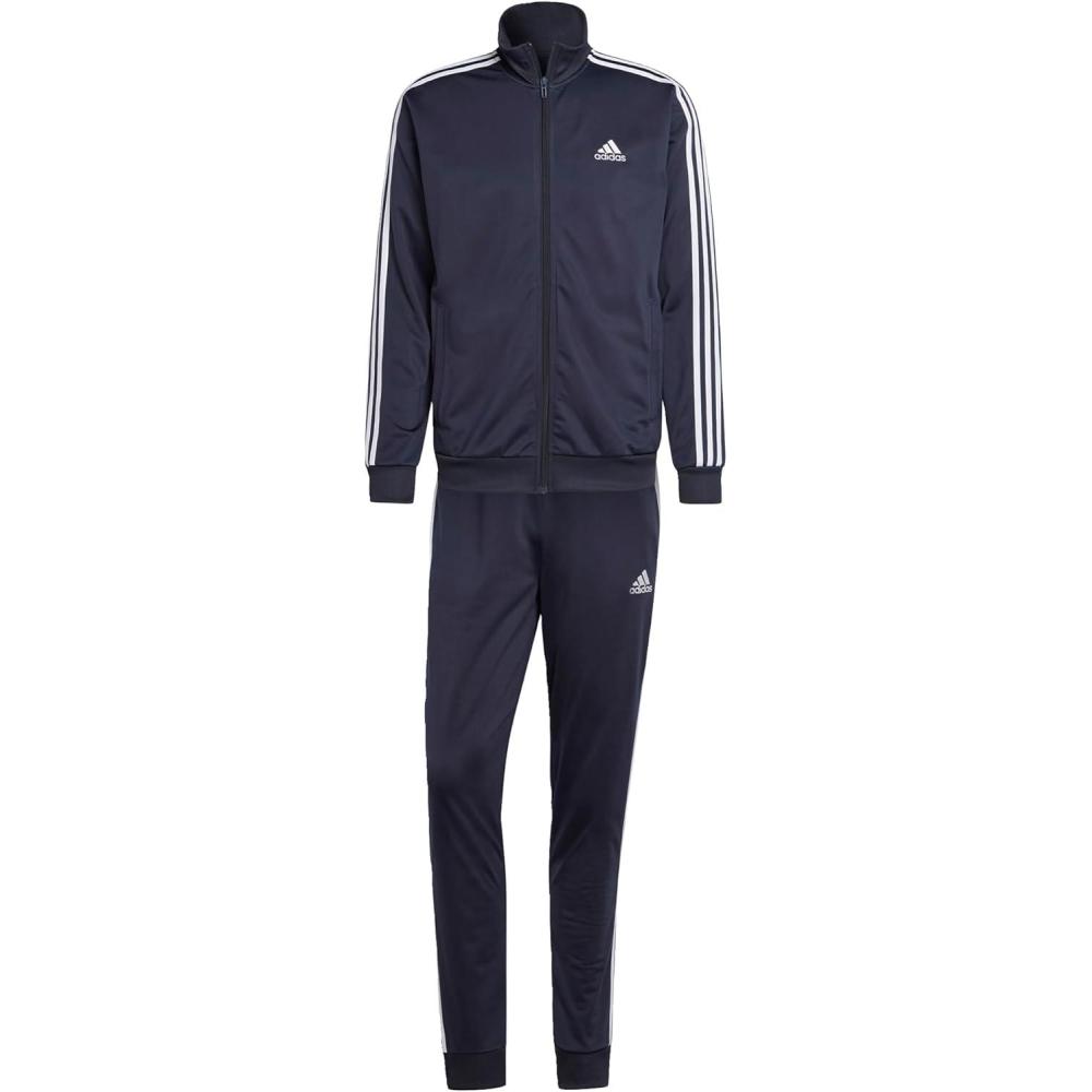imageadidas Mens Basic 3Stripes Tricot Track SuitLegend Ink