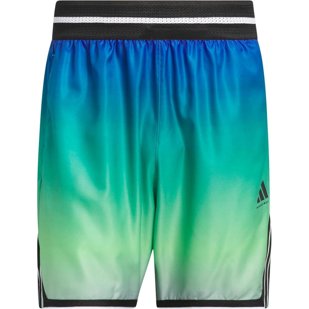 imageadidas Mens Crazylite All Over Printed Basketball ShortsLime BurstPure Teal