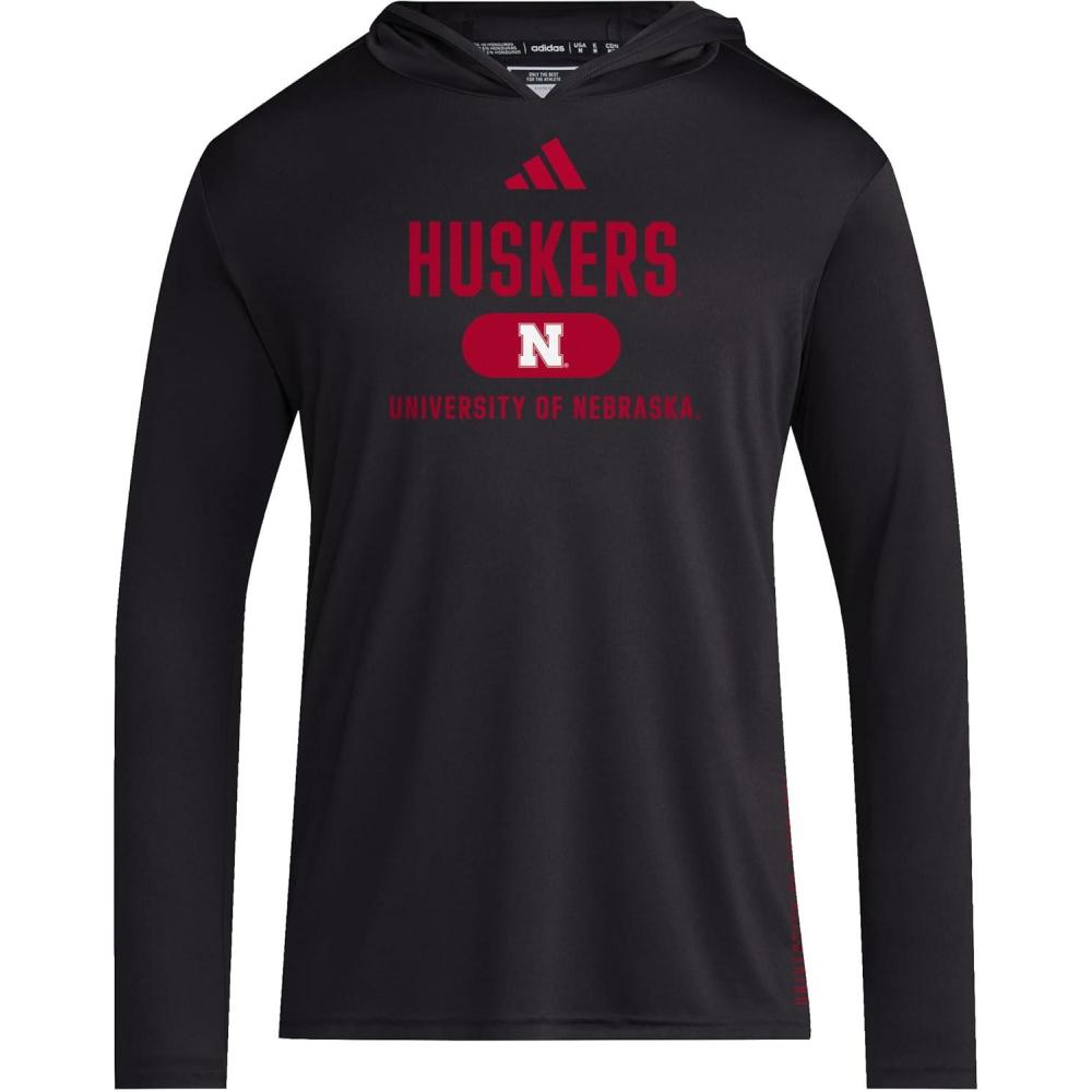 imageadidas Mens NCAA Designed for Training Team HoodieBlackTeam Power RedNcaa Nebraska