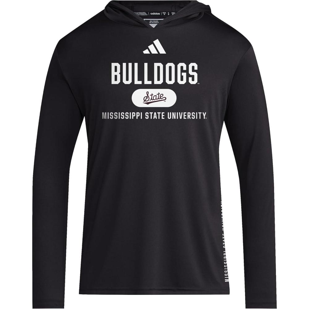imageadidas Mens NCAA Designed for Training Team HoodieBlackWhiteMississippi State University