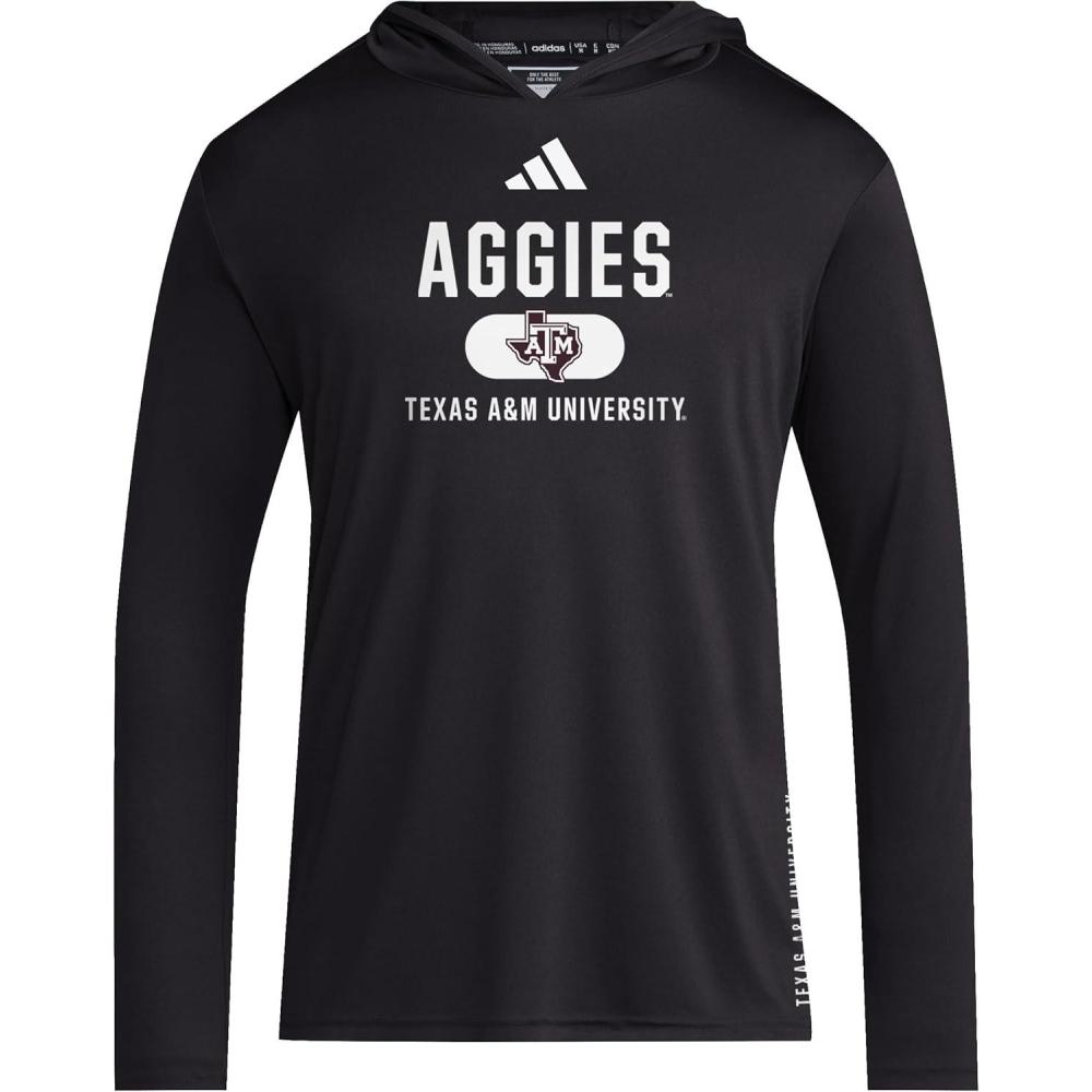 imageadidas Mens NCAA Designed for Training Team HoodieBlackWhiteTeam MaroonTexas Am