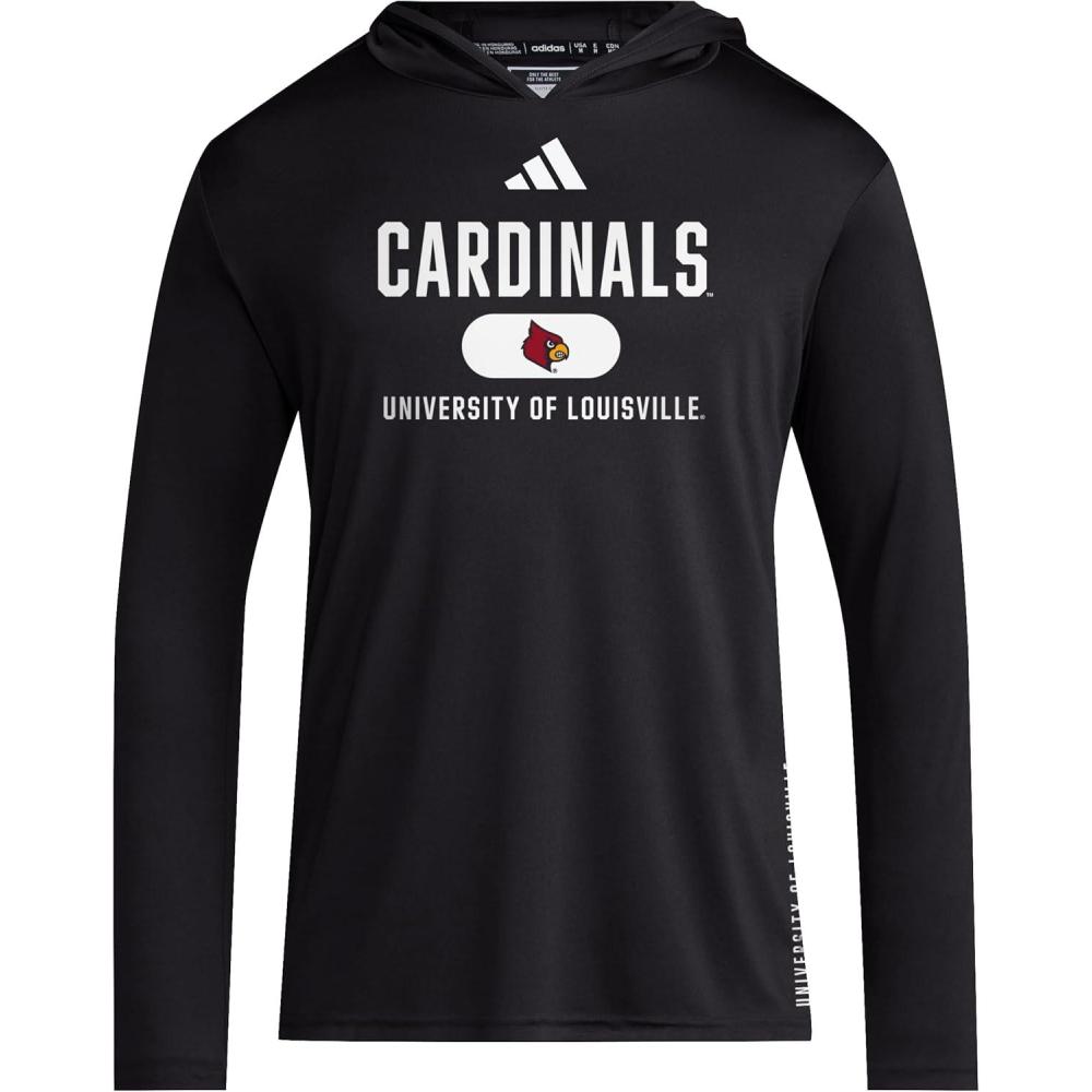 imageadidas Mens NCAA Designed for Training Team HoodieBlackWhiteUniversity of Louisville