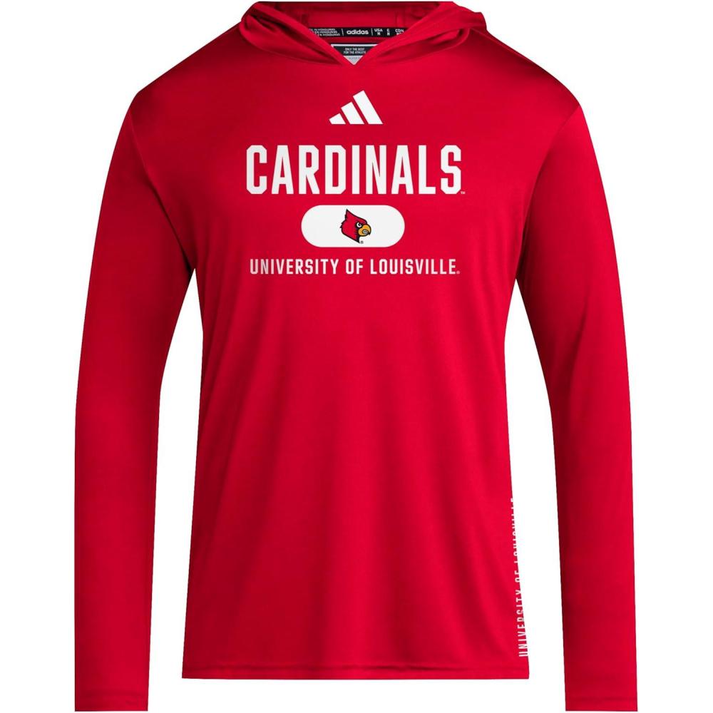 imageadidas Mens NCAA Designed for Training Team HoodieTeam Power RedWhiteUniversity of Louisville