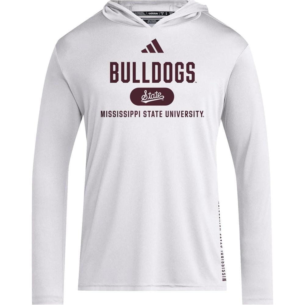 imageadidas Mens NCAA Designed for Training Team HoodieWhiteTeam MaroonMississippi State University