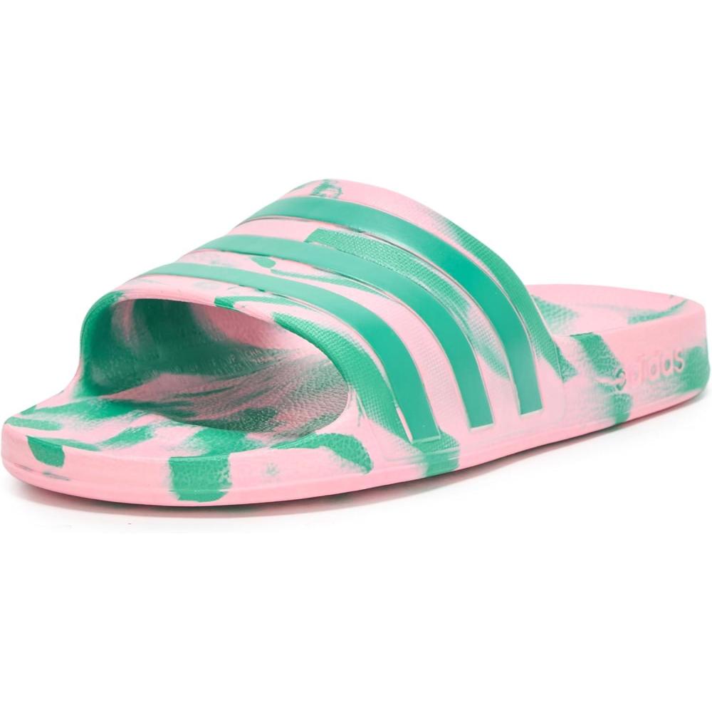 imageadidas Unisex Adult Adilette Aqua Slide SandalBliss PinkCourt GreenCourt Green