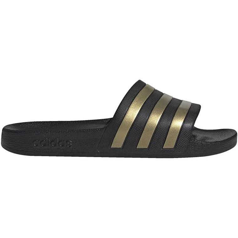 imageadidas Unisex Adult Adilette Aqua Slide SandalCore BlackGold MetallicCore Black