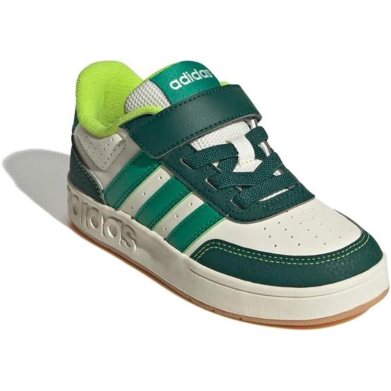 imageadidas UnisexChild Breakbase Elastic Lace ampamp Strap SneakerOff WhiteCollegiate GreenCourt Green