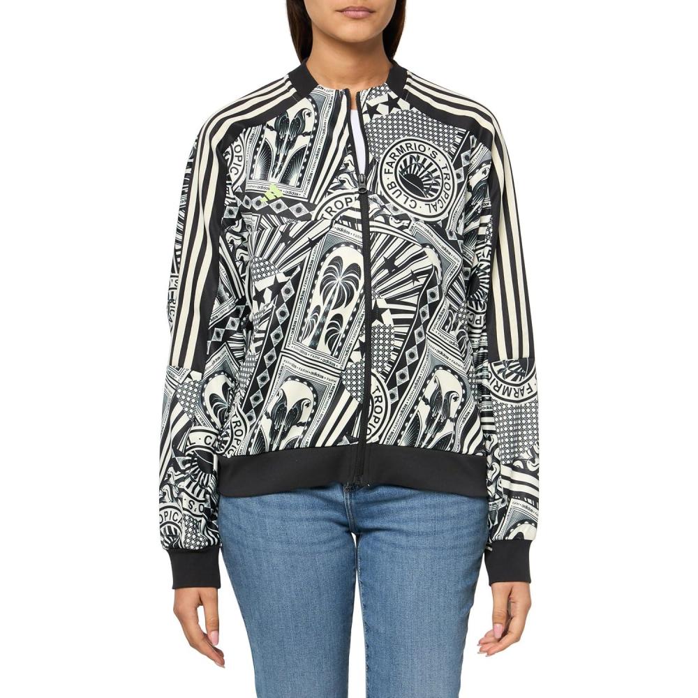 imageadidas womens Farm Tiro Track TopCream WhiteBlack