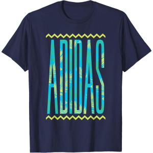 adidas Badge of Sport Statement Tropical 90s Graphic T-Shirt(Navy Blue)