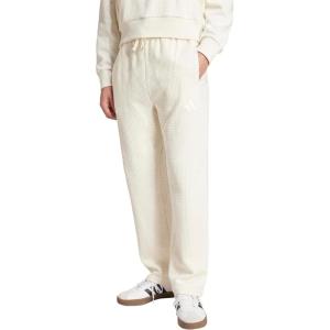 adidas Men’s All Szn Waffle-Knit Loose Open Hem Pants(Off-white)