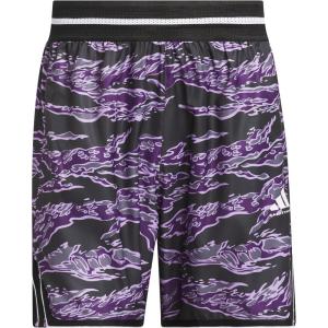 adidas Men’s Crazylite All Over Printed Basketball Shorts(Aurora Plum/Black)