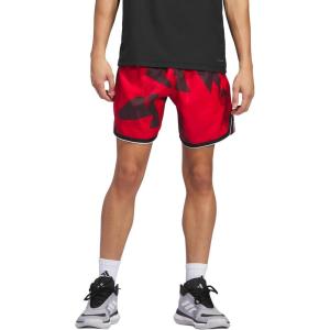 adidas Men’s Crazylite All Over Printed Basketball Shorts(Pure Ruby/Black)