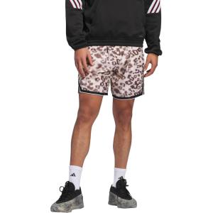 adidas Men’s Crazylite All Over Printed Basketball Shorts(Sand Strata/Powder Coral)