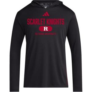 adidas Men’s NCAA Designed for Training Team Hoodie(Black/Team Power Red/White/Rutgers Scarlet Knights)