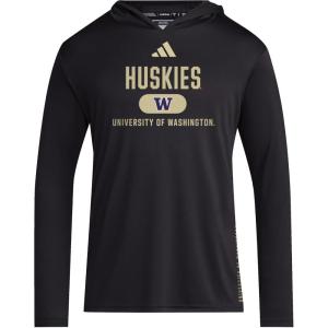 adidas Men’s NCAA Designed for Training Team Hoodie(Black/Team Sand/University of Washington)