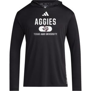 adidas Men’s NCAA Designed for Training Team Hoodie(Black/White/Team Maroon/Texas A&m)