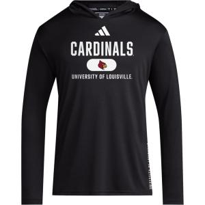 adidas Men’s NCAA Designed for Training Team Hoodie(Black/White/University of Louisville)