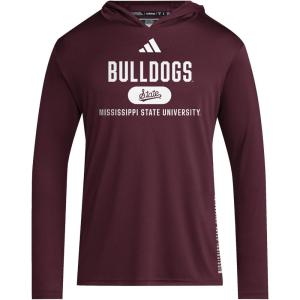 adidas Men’s NCAA Designed for Training Team Hoodie(Team Maroon/White/Mississippi State University)