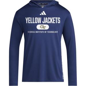 adidas Men’s NCAA Designed for Training Team Hoodie(Team Navy Blue/White/Georgia Technical University)