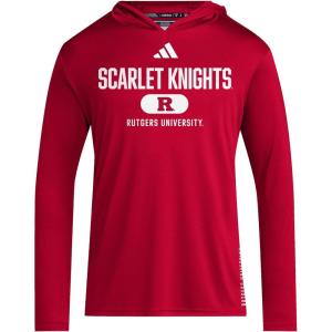 adidas Men’s NCAA Designed for Training Team Hoodie(Team Power Red/White/Black/Rutgers Scarlet Knights)