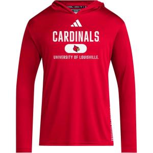 adidas Men’s NCAA Designed for Training Team Hoodie(Team Power Red/White/University of Louisville)